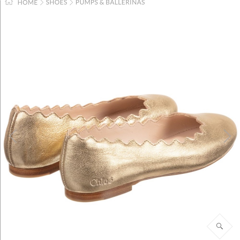 Girls Chloe gold ballet shoes